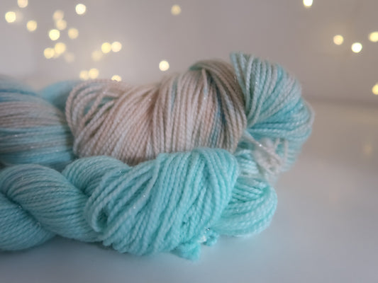 Land of Snowflakes Sock Set A from The Nutcracker and the Four Realms Handdyed Yarn, sock, sparkle, DK, dyed to order