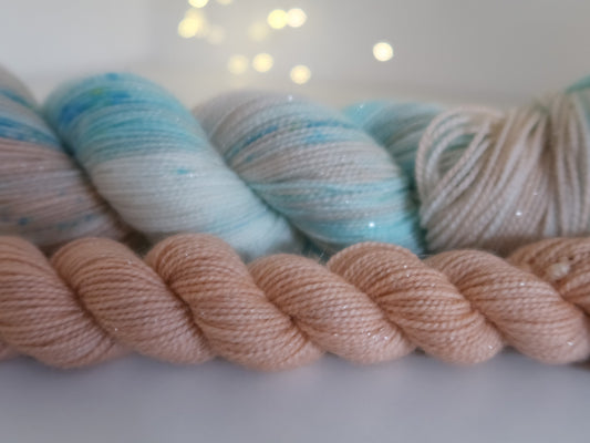 Land of Snowflakes Sock Set B from The Nutcracker and the Four Realms Handdyed Yarn, sock, sparkle, DK, dyed to order