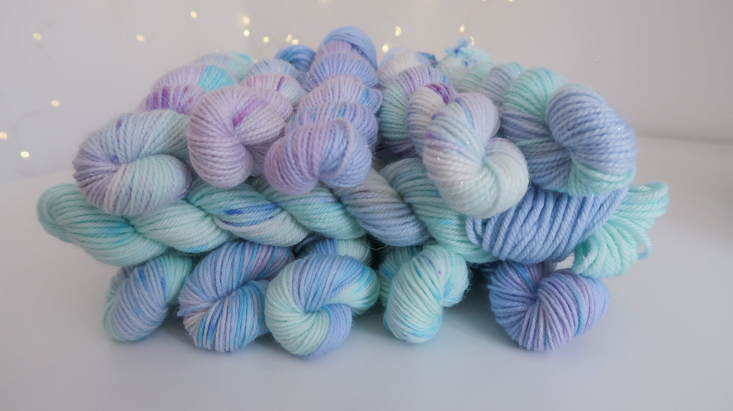 Siren Song Minis Set // HANDDYED YARN sock, sparkle sock, pastel yarn,