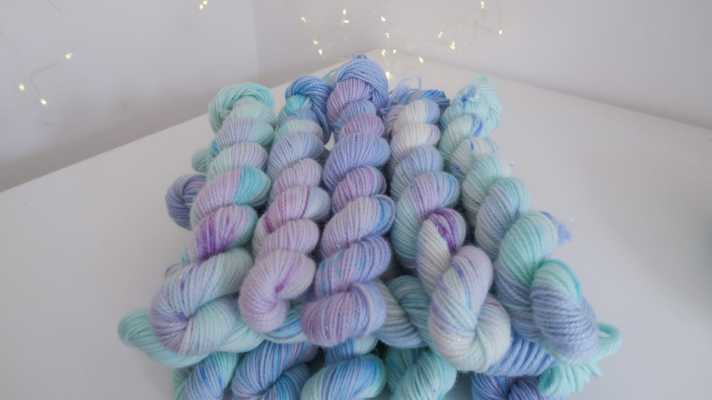 Siren Song Minis Set // HANDDYED YARN sock, sparkle sock, pastel yarn,